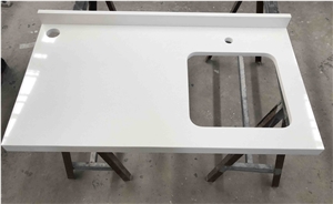 Pure White Quartz Cabinet Bathroom Vanity Tops