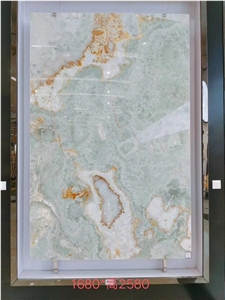 Antofagasta Azul Onyx Slabs Blue Polished Wall Cladding