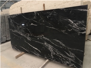 Beautiful Black Fantasy Granite Slabs Polished