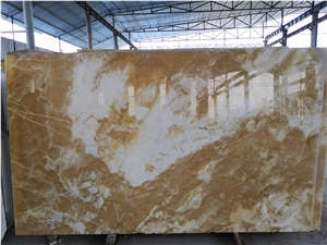 Backlit Honey Onyx Slabs China Yellow Onyx