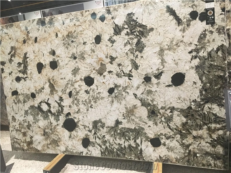 Snow Mountains And Silver Fox Granite Slabs Polished