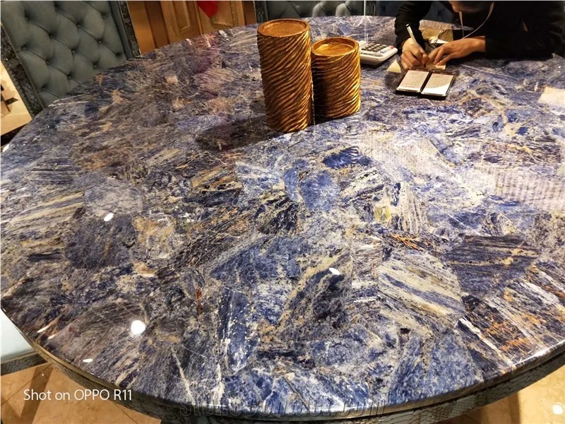 Blue Agate Polished Semiprecious Stone Slabs