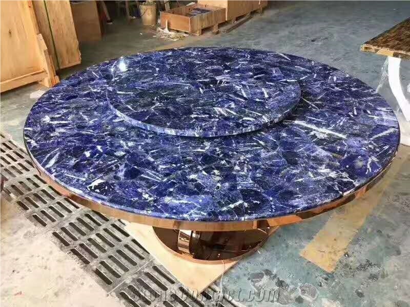 Blue Agate Polished Semiprecious Stone Slabs