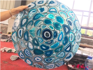 Blue Agate Semiprecious Stone Kitchen Worktops