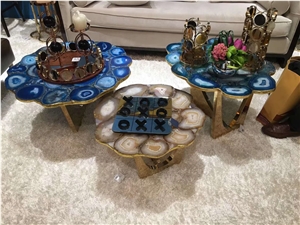 Blue Agate Semiprecious Stone Kitchen Worktops