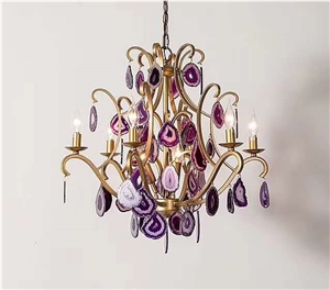 Brazil Amethyst Polished Agate Gemstone Droplight