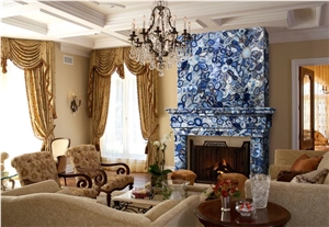 Brazil Blue Agate Polished Semiprecious Stone Slabs