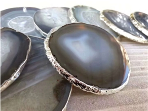 Brazil Grey Agate Polished Semiprecious Slabs
