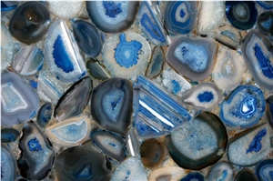 Bule Agate Polished Semiprecious Stone Slabs