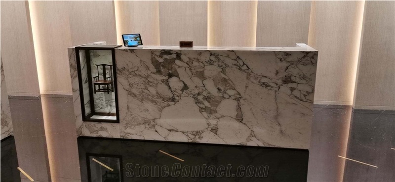 Calacatta Gold Marble White Polished Stair Treads