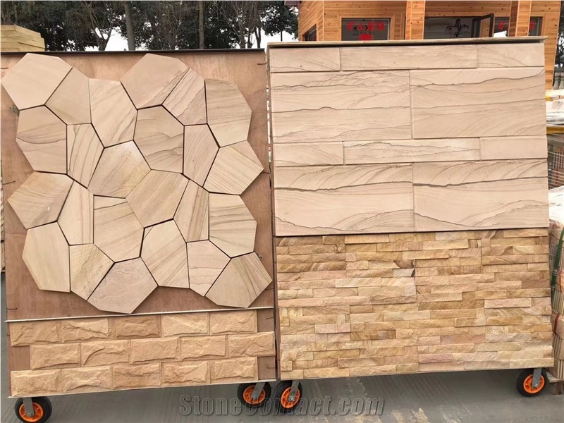 China Sichuan Yellow Sandstone Splie Culture Stone
