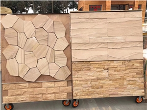 China Sichuan Yellow Sandstone Splie Culture Stone