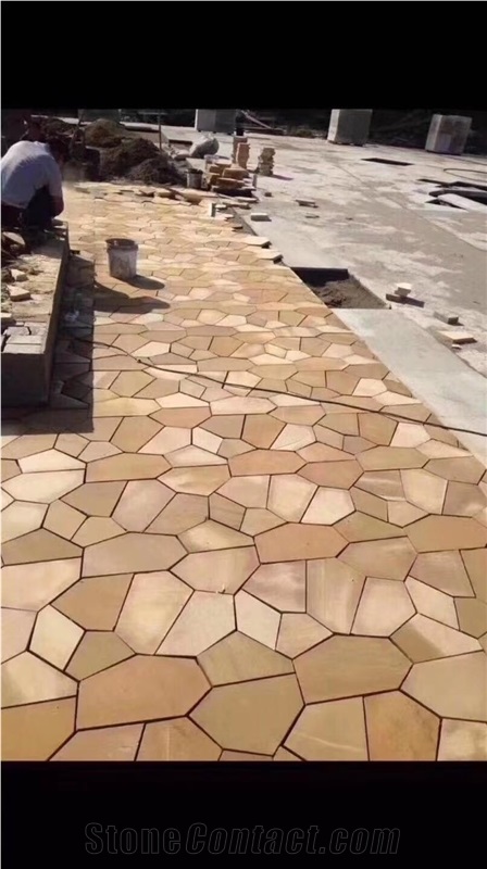 China Sichuan Yellow Sandstone Splie Culture Stone