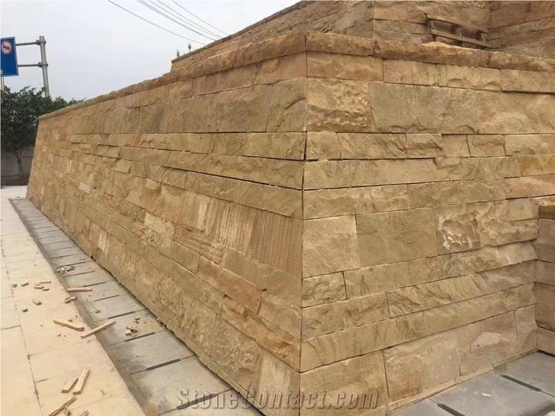 China Sichuan Yellow Sandstone Split Wall Covering