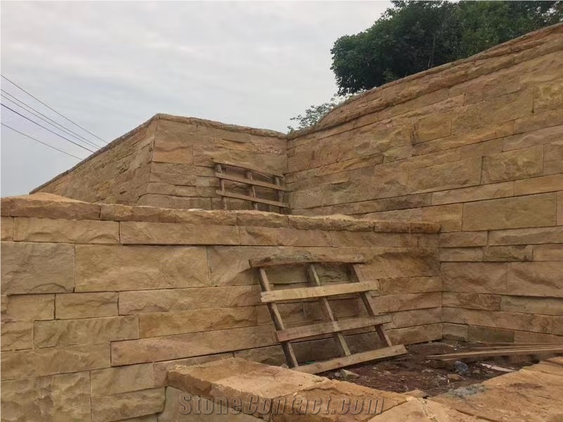 China Sichuan Yellow Sandstone Split Wall Covering