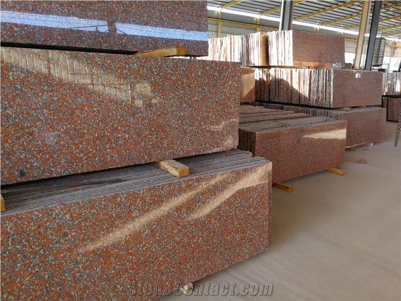 Chinese Maple Red Granite Slabs -Polished