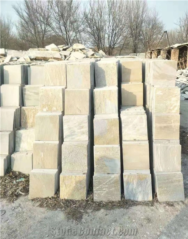 Chinese Natural Yellow Slate Tiles Wall Cladding
