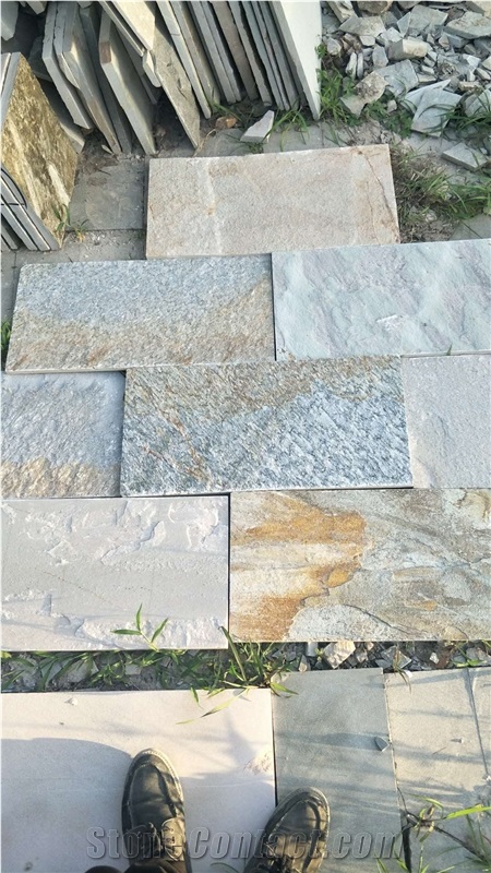 Chinese Natural Yellow Slate Tiles Wall Cladding