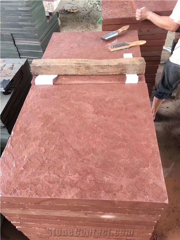 Chinese Red Sandstone Flamed Floor Covering Tiles