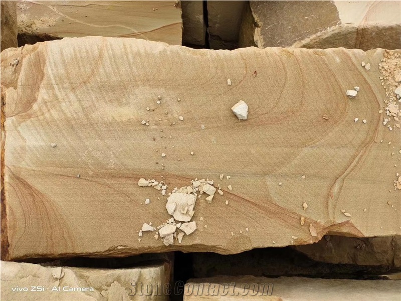 Chinese Yellow or Buff Sandstone Blocks & Rocks