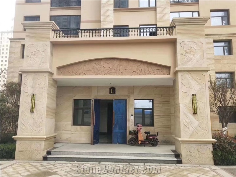 Chinese Yellow or Buff Sandstone Blocks & Rocks