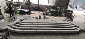 G350 White Rust Stone Steps Granite Bushhammered Stair Steps