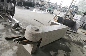 G350 White Rust Stone Steps Granite Bushhammered Stair Steps