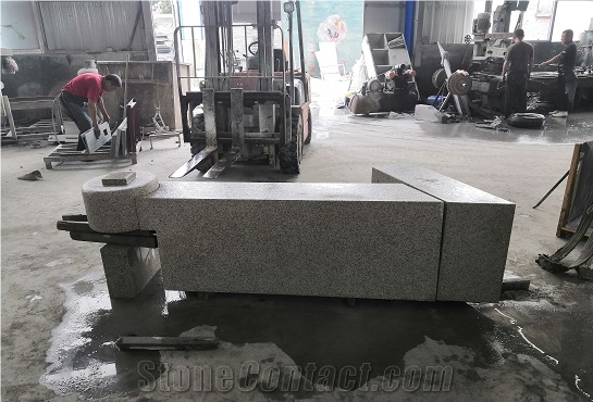 G350 White Rust Stone Steps Granite Bushhammered Stair Steps