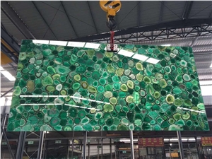 Green Agate Polished Semiprecious Stone Slabs
