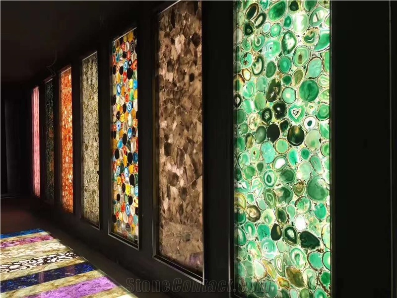 Green Agate Polished Semiprecious Stone Slabs