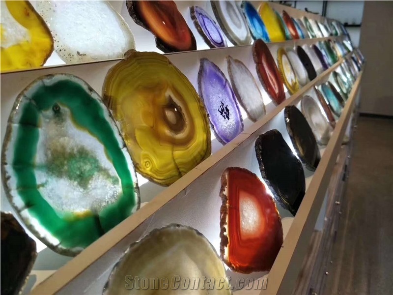Green Agate Polished Semiprecious Stone Slabs