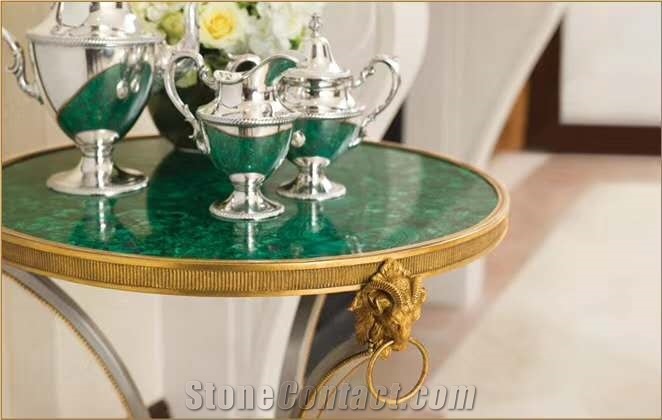 Green Agate Semiprecious Stone Polished Worktops