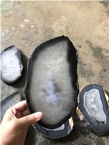 Grey Agate Semiprecious Stone Custom Countertop