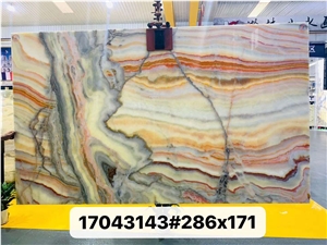 Iran Multicolor Onyx Slabs Polished Wall