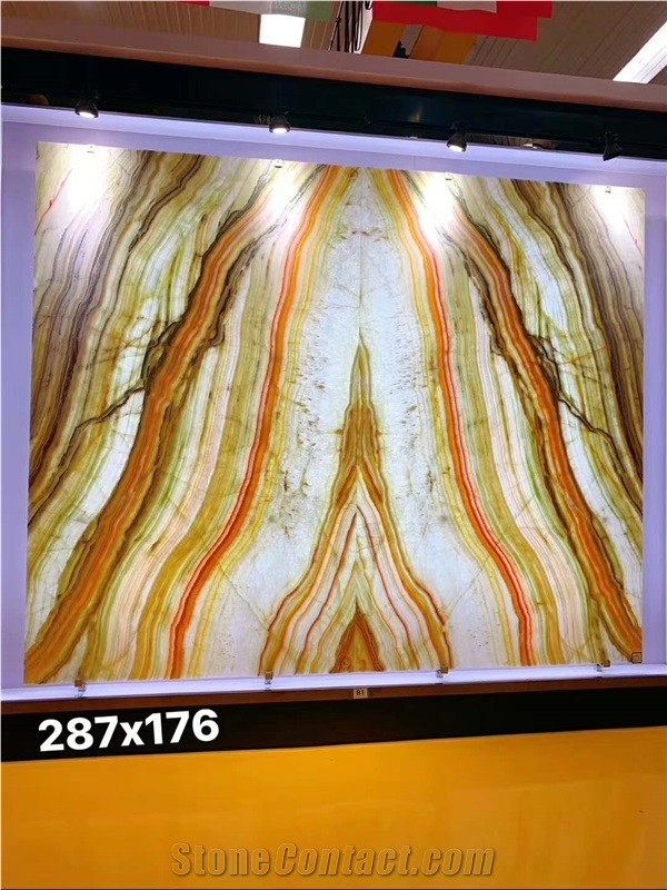 Iran Multicolor Onyx Slabs Polished Wall