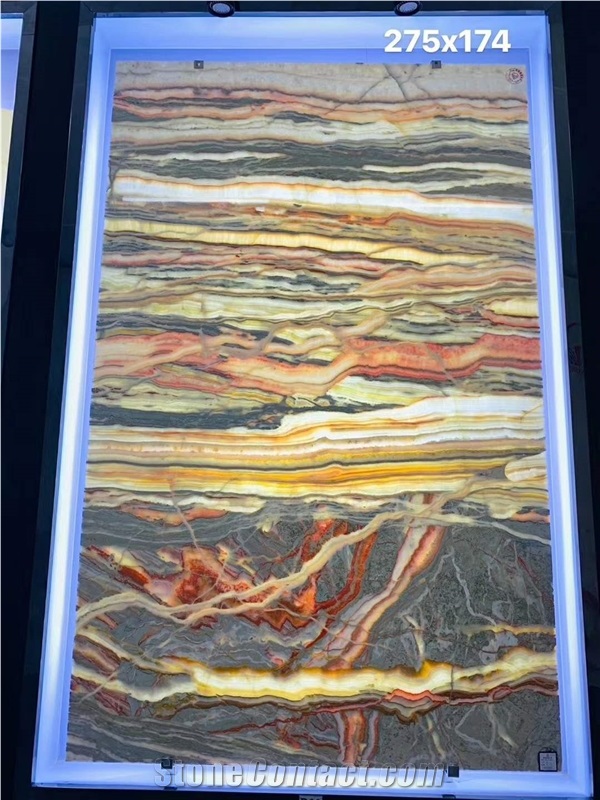 Iran Multicolor Onyx Slabs Polished Wall
