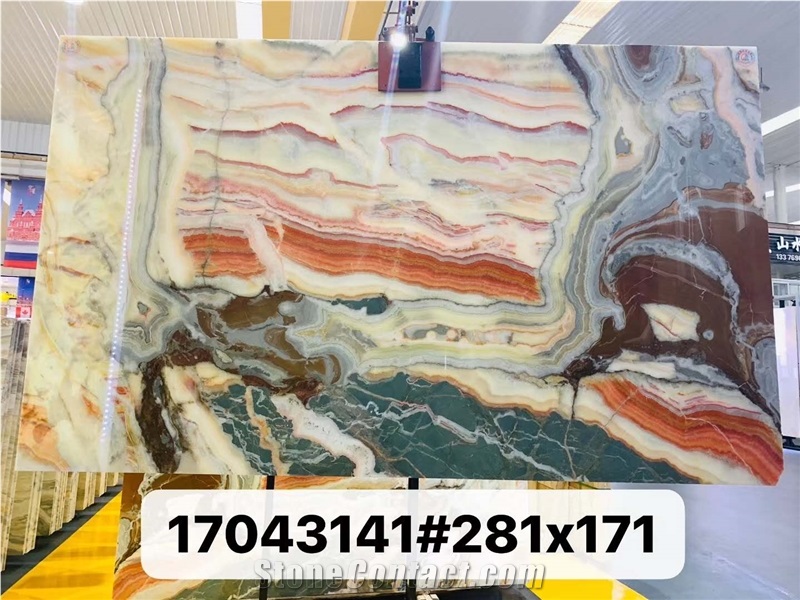 Iran Multicolor Onyx Slabs Polished Wall