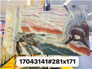 Iran Multicolor Onyx Slabs Polished Wall