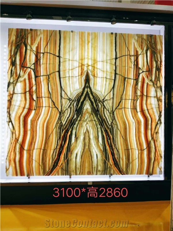 Iran Multicolor Onyx Slabs Polished Wall
