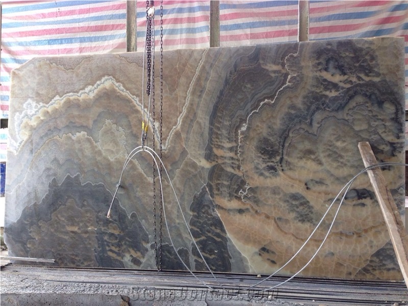 Iran Smoky Grey Onyx Slabs-Polished