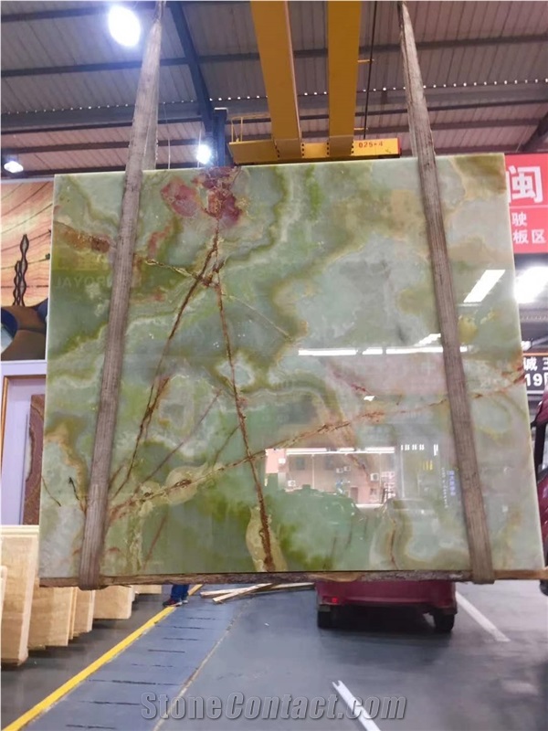 Beautiful Light Green Onyx Slabs-Polished