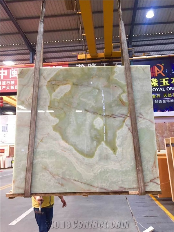 Beautiful Light Green Onyx Slabs-Polished