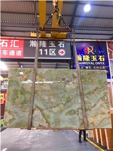 Beautiful Light Green Onyx Slabs-Polished