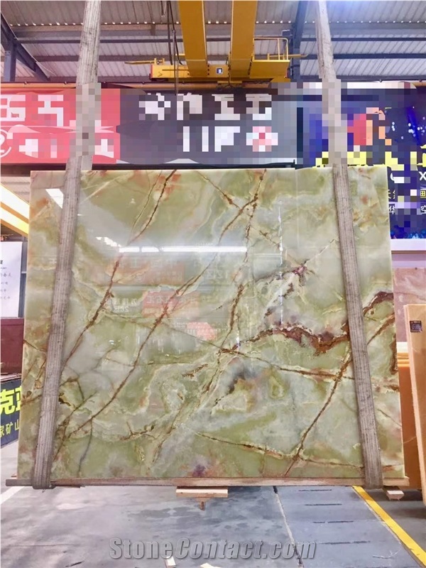 Beautiful Light Green Onyx Slabs-Polished