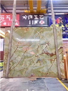 Beautiful Light Green Onyx Slabs-Polished