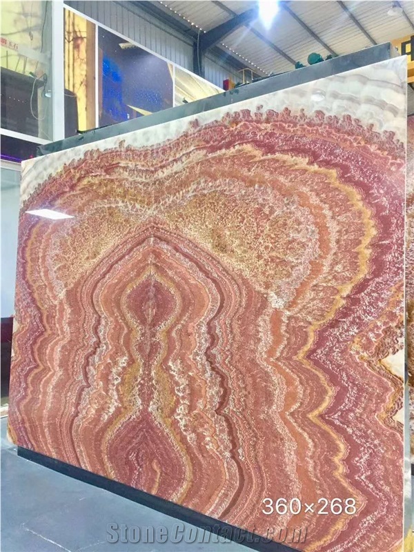 Mexico Red Onyx Polished Big Slabs &Wall Cladding