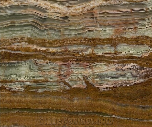 Pakistan Bamboo Green Onyx Tiles -Polished
