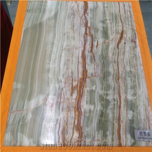 Pakistan Bamboo Green Onyx Tiles -Polished