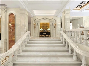 Pakistan Pure White Onyx Polished Stair Treads