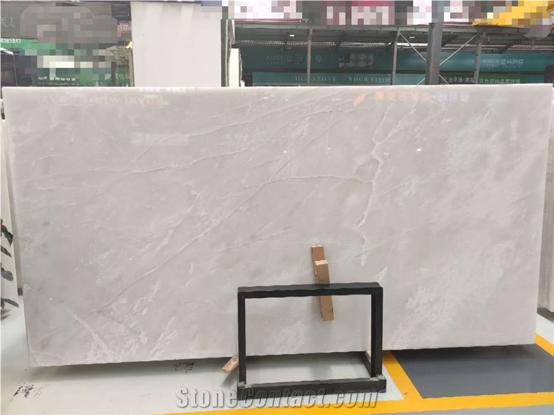 Pakistan Pure White Onyx Polished Stair Treads